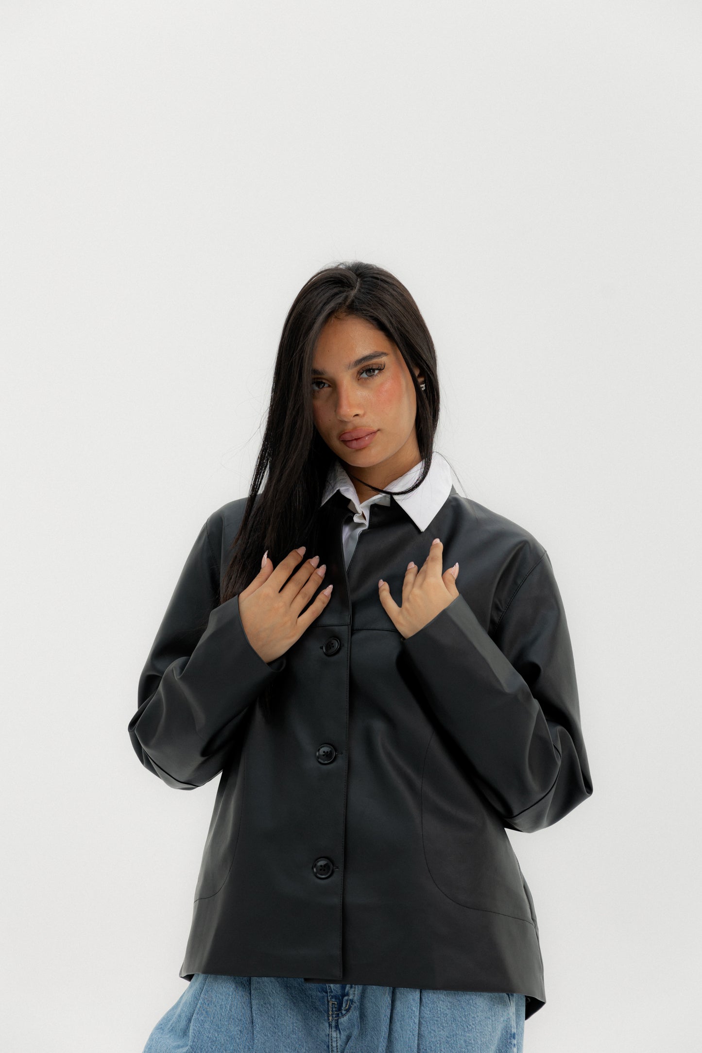 Leather Jacket Black - AB ESSENTIALS