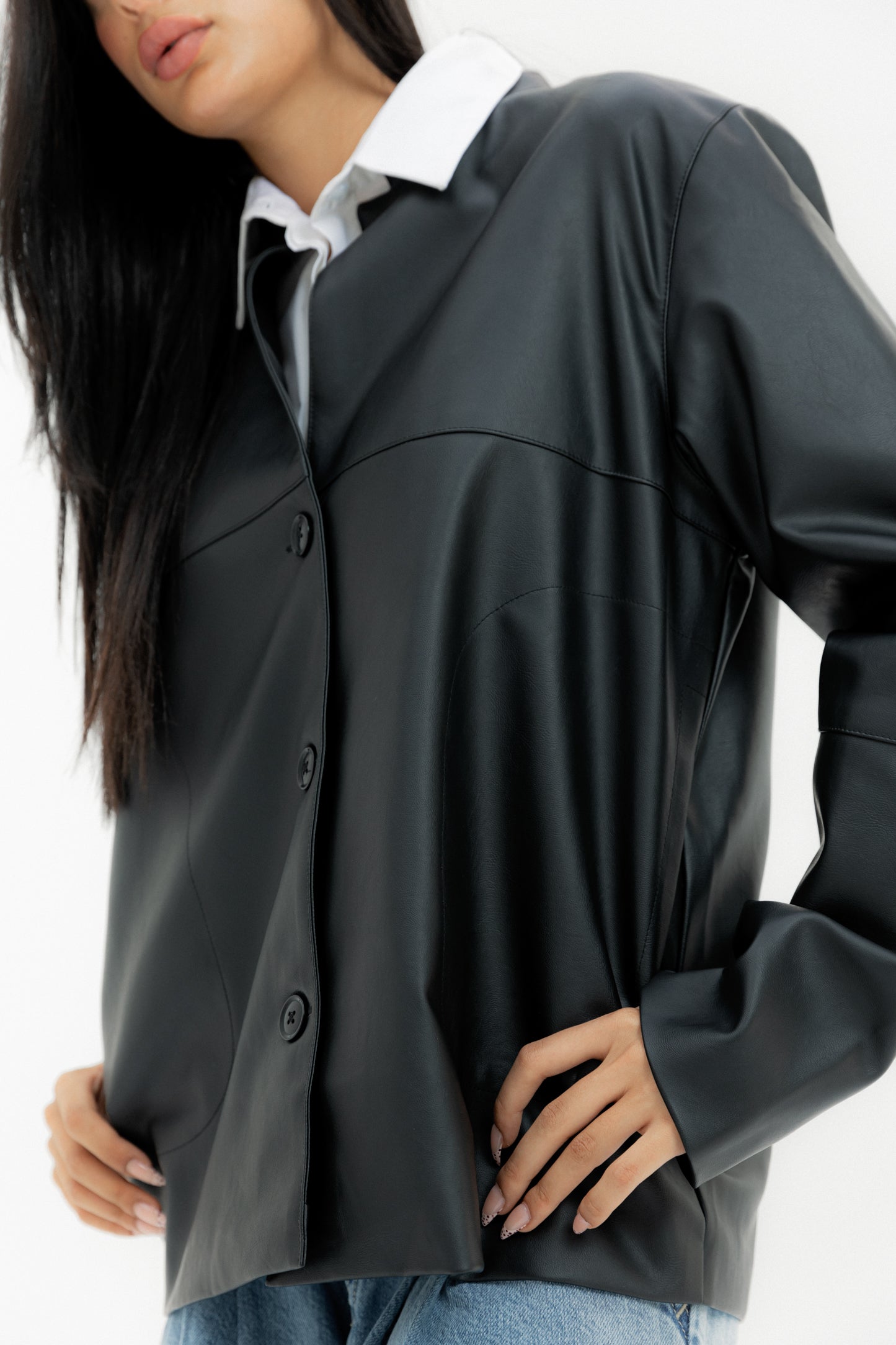 Leather Jacket Black - AB ESSENTIALS