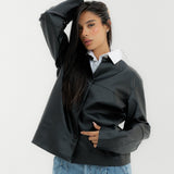 Leather Jacket Black - AB ESSENTIALS