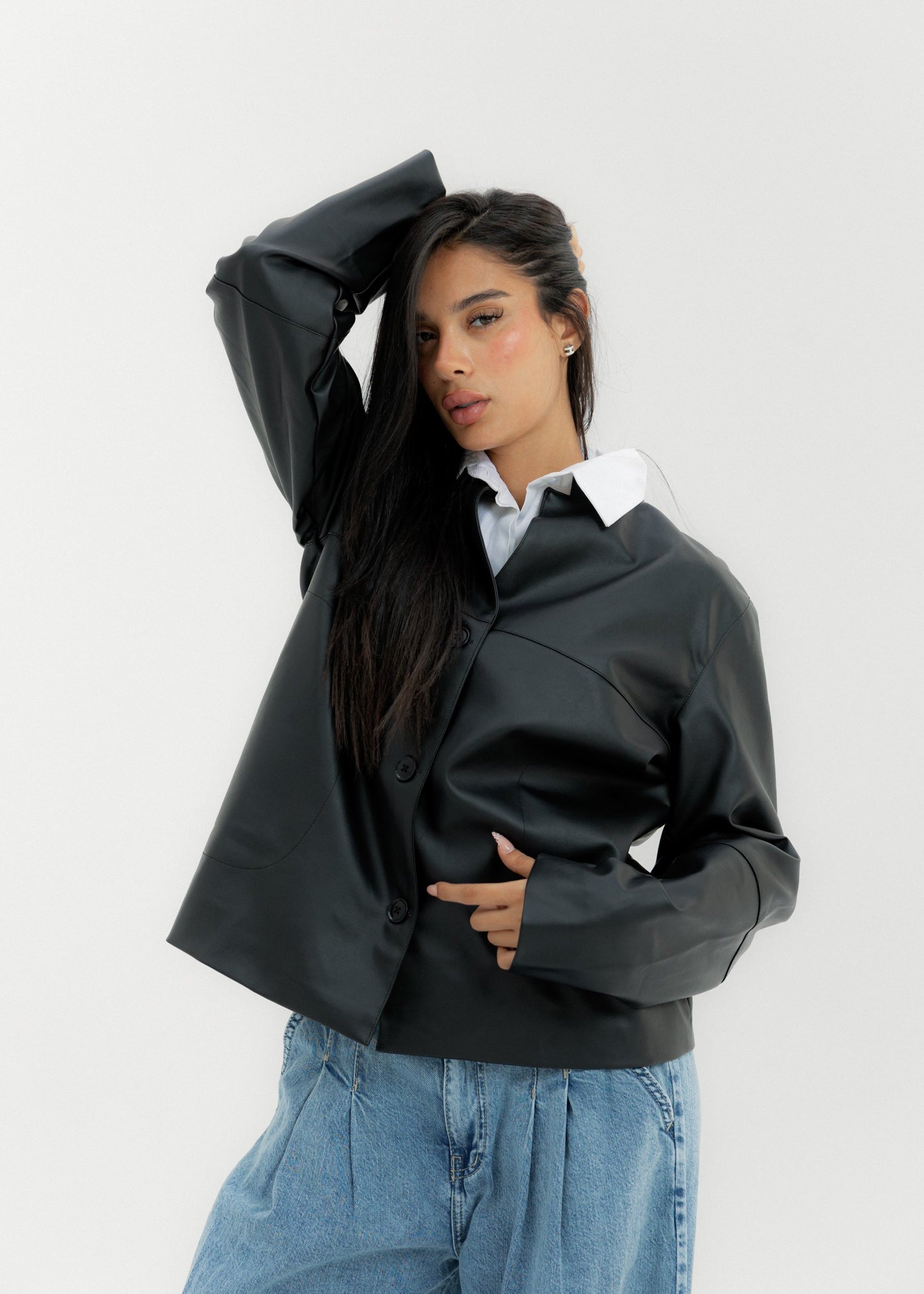 Leather Jacket Black - AB ESSENTIALS