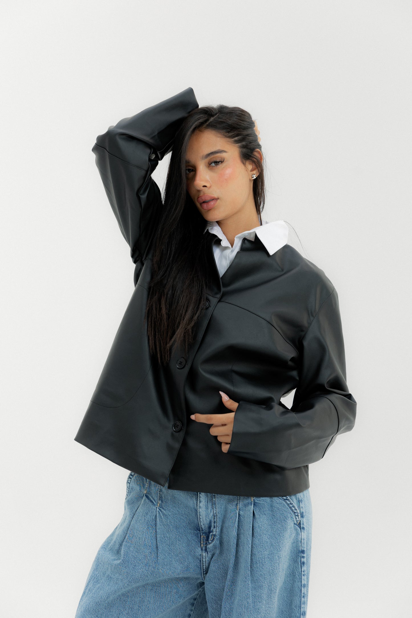 Leather Jacket Black - AB ESSENTIALS