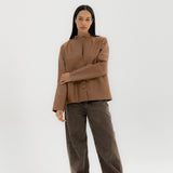 Leather Jacket Camel - AB ESSENTIALS