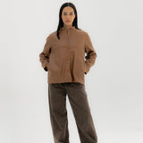 Leather Jacket Camel - AB ESSENTIALS