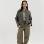 Leather Jacket Grey - AB ESSENTIALS