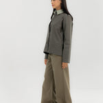 Leather Jacket Grey - AB ESSENTIALS