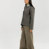 Leather Jacket Grey - AB ESSENTIALS