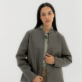 Leather Jacket Grey - AB ESSENTIALS