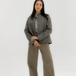 Leather Jacket Grey - AB ESSENTIALS