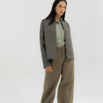 Leather Jacket Grey - AB ESSENTIALS