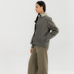 Leather Jacket Grey - AB ESSENTIALS