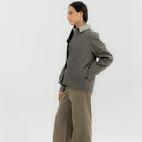 Leather Jacket Grey - AB ESSENTIALS