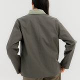 Leather Jacket Grey - AB ESSENTIALS