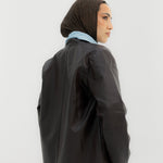 Leather Jacket Maroon - AB ESSENTIALS