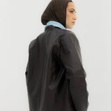 Leather Jacket Maroon - AB ESSENTIALS