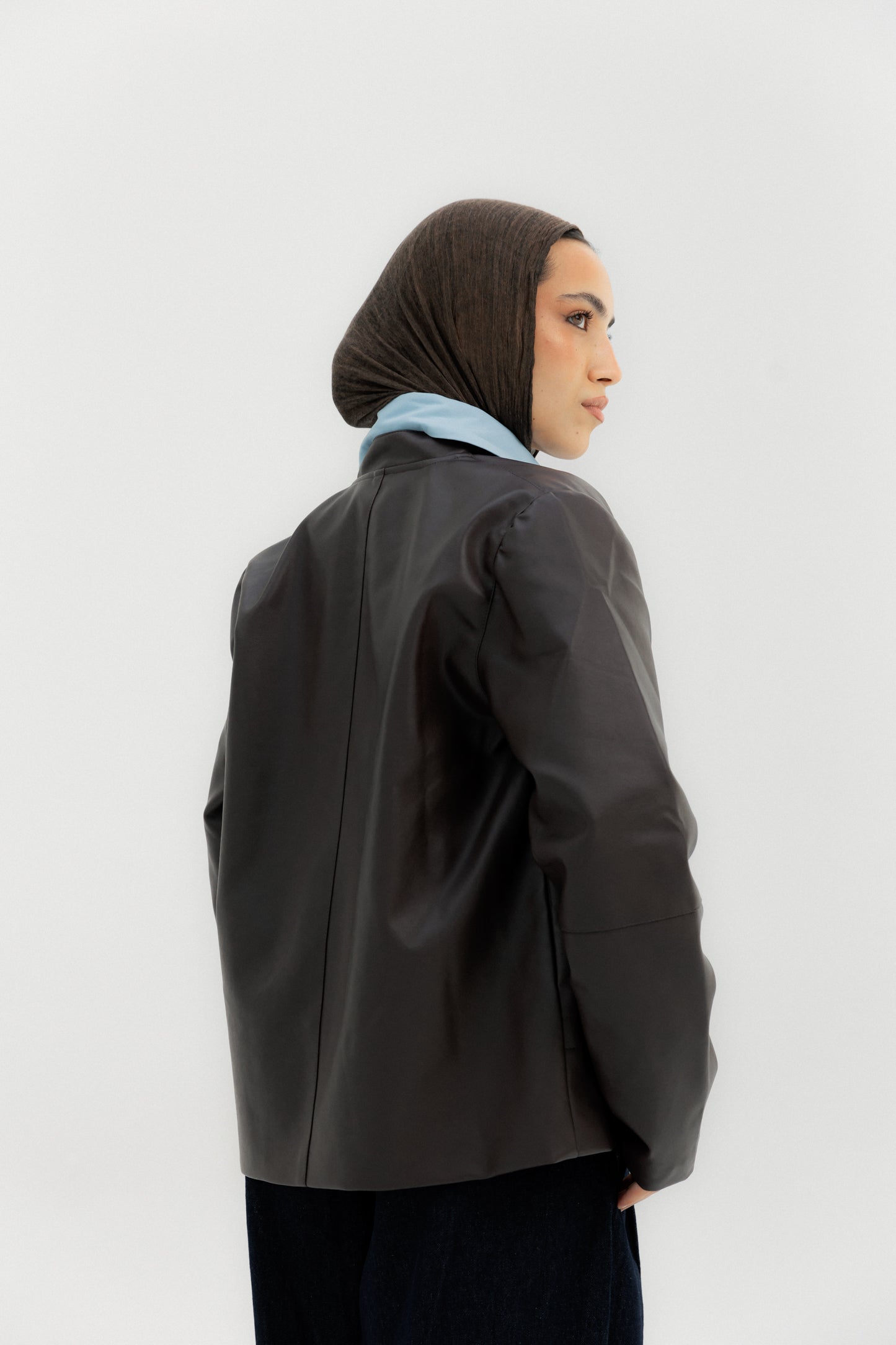 Leather Jacket Maroon - AB ESSENTIALS