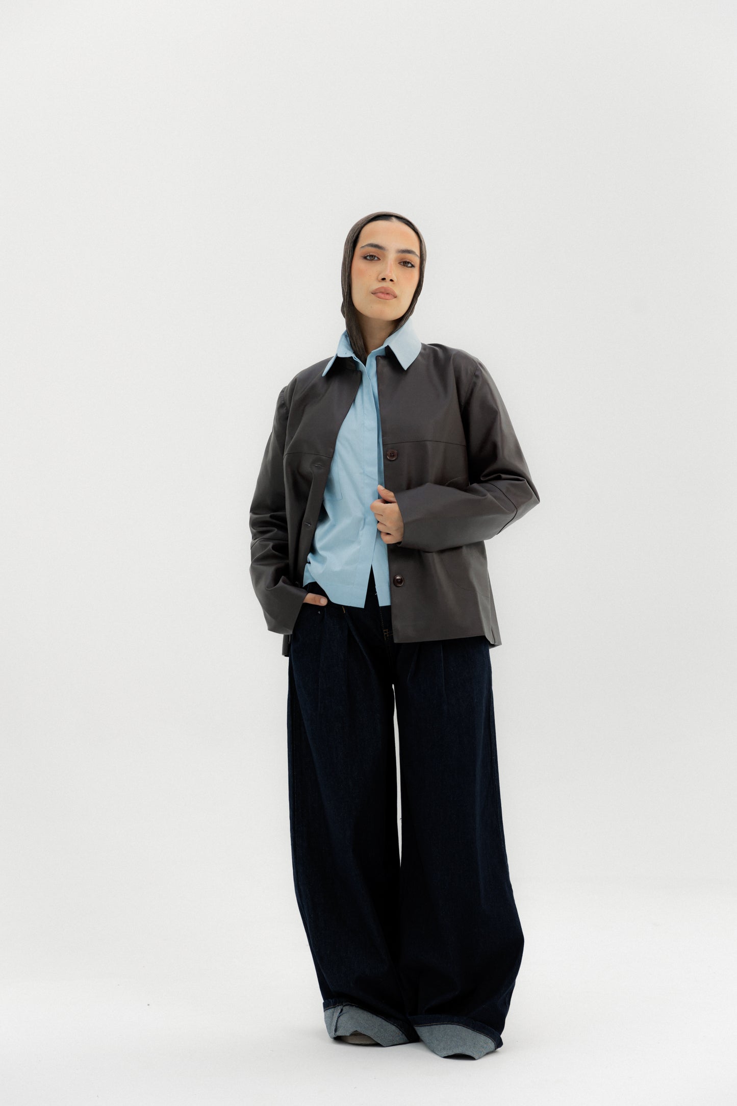 Leather Jacket Maroon - AB ESSENTIALS