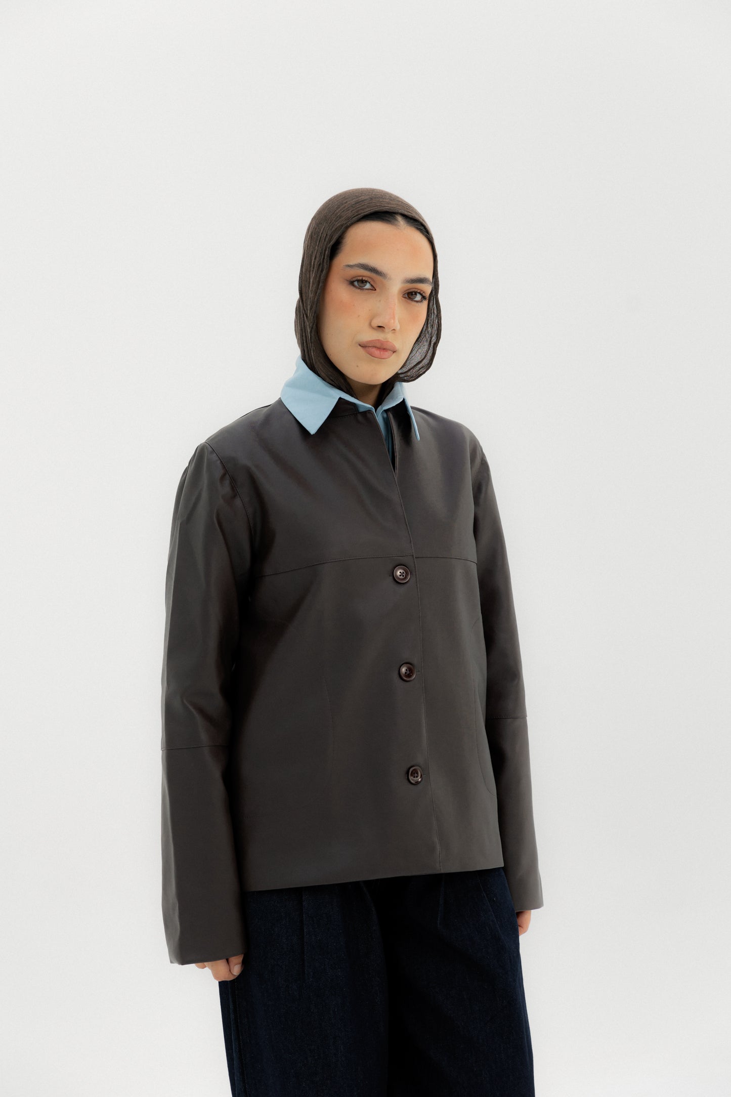 Leather Jacket Maroon - AB ESSENTIALS