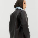 Leather Jacket Maroon - AB ESSENTIALS