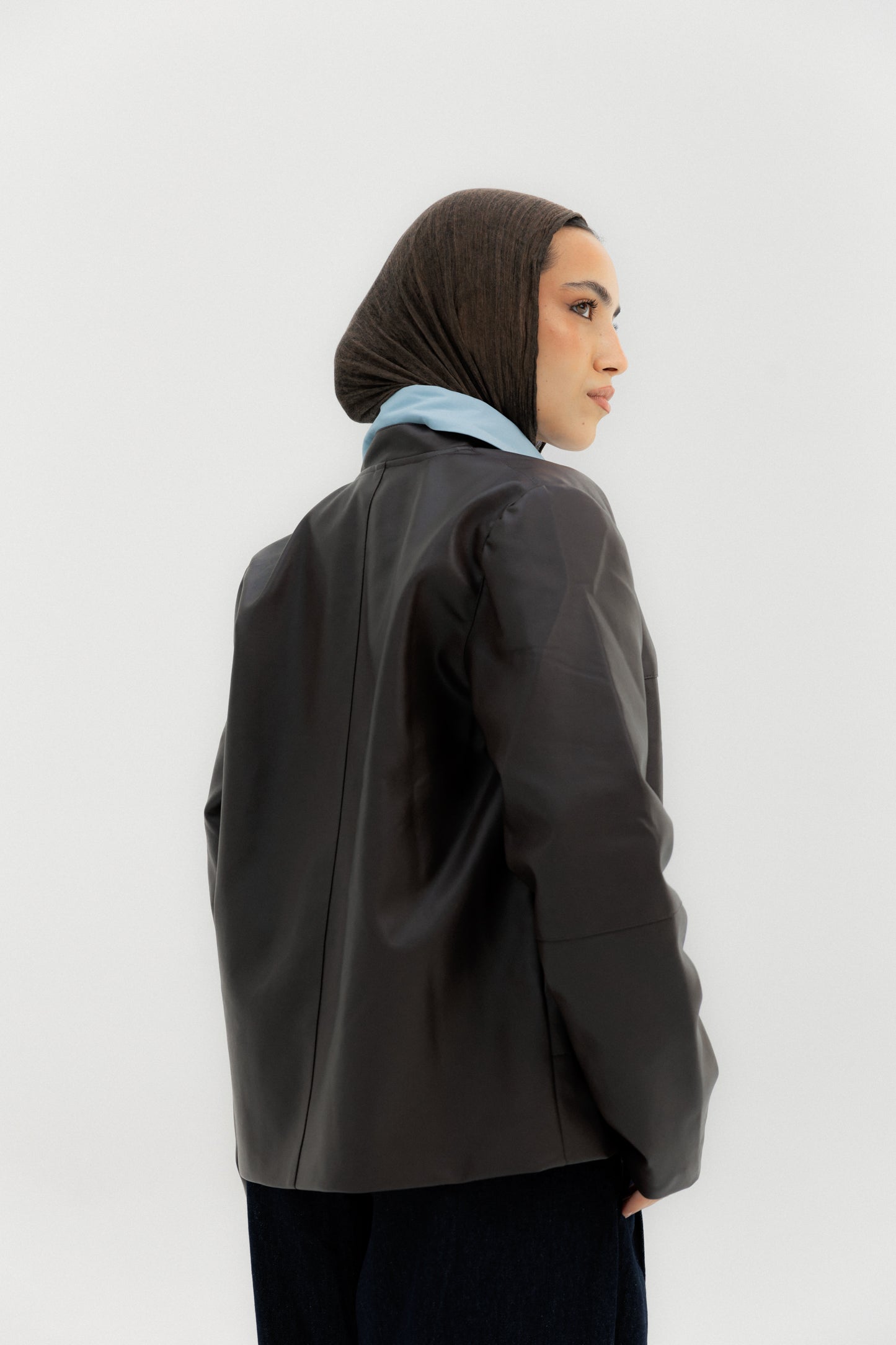 Leather Jacket Maroon - AB ESSENTIALS