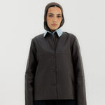 Leather Jacket Maroon - AB ESSENTIALS