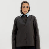 Leather Jacket Maroon - AB ESSENTIALS