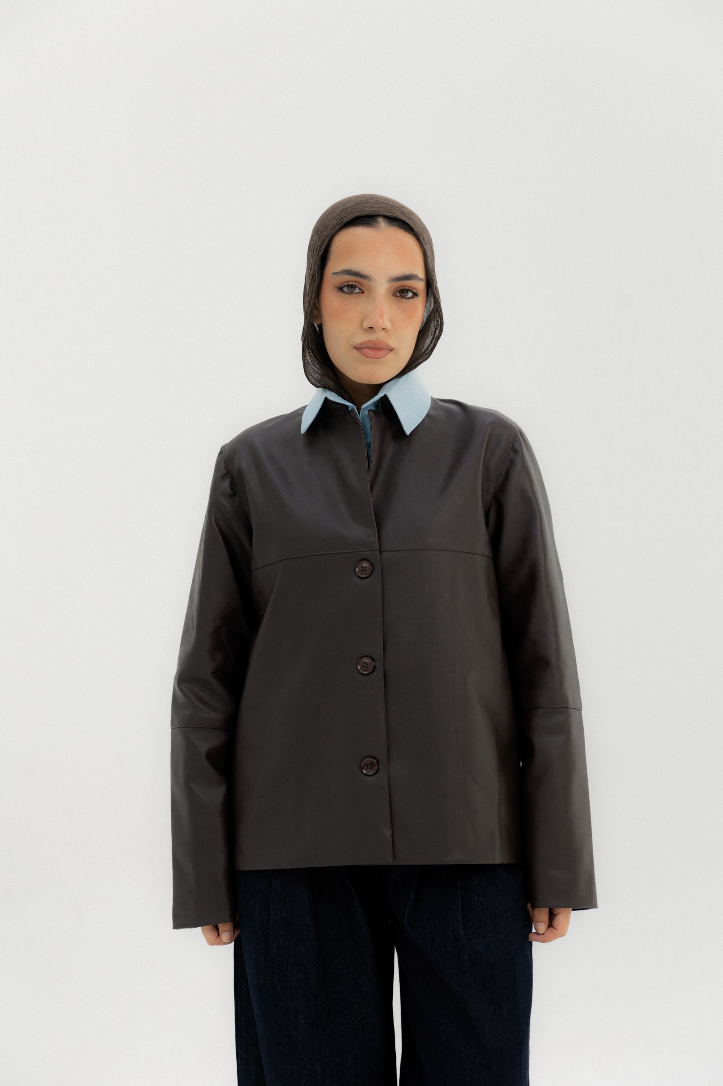 Leather Jacket Maroon - AB ESSENTIALS