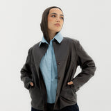 Leather Jacket Maroon - AB ESSENTIALS