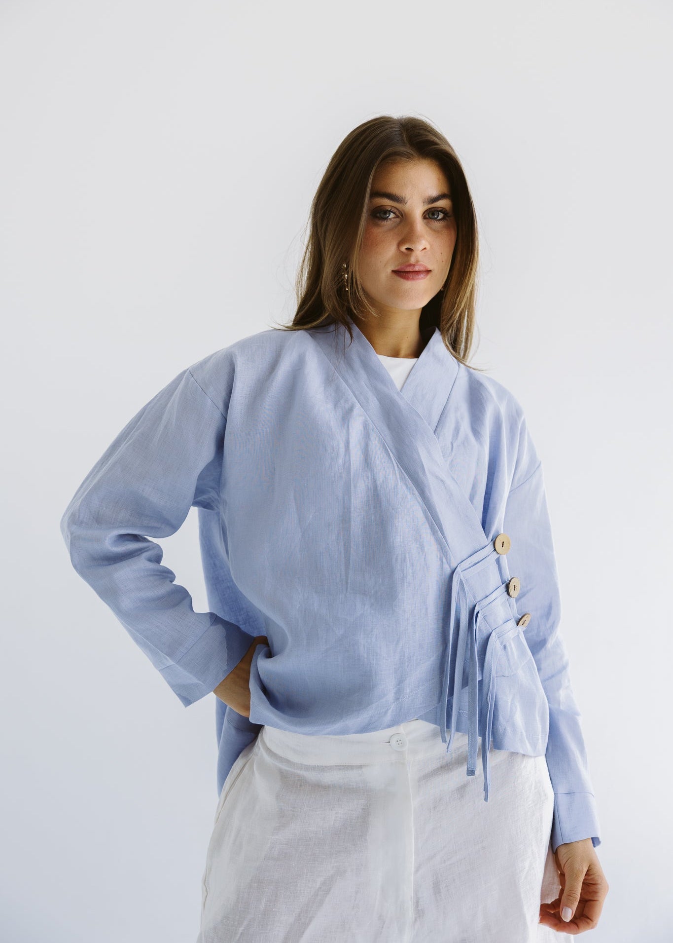 Linen Air Top Baby Blue - AB ESSENTIALS