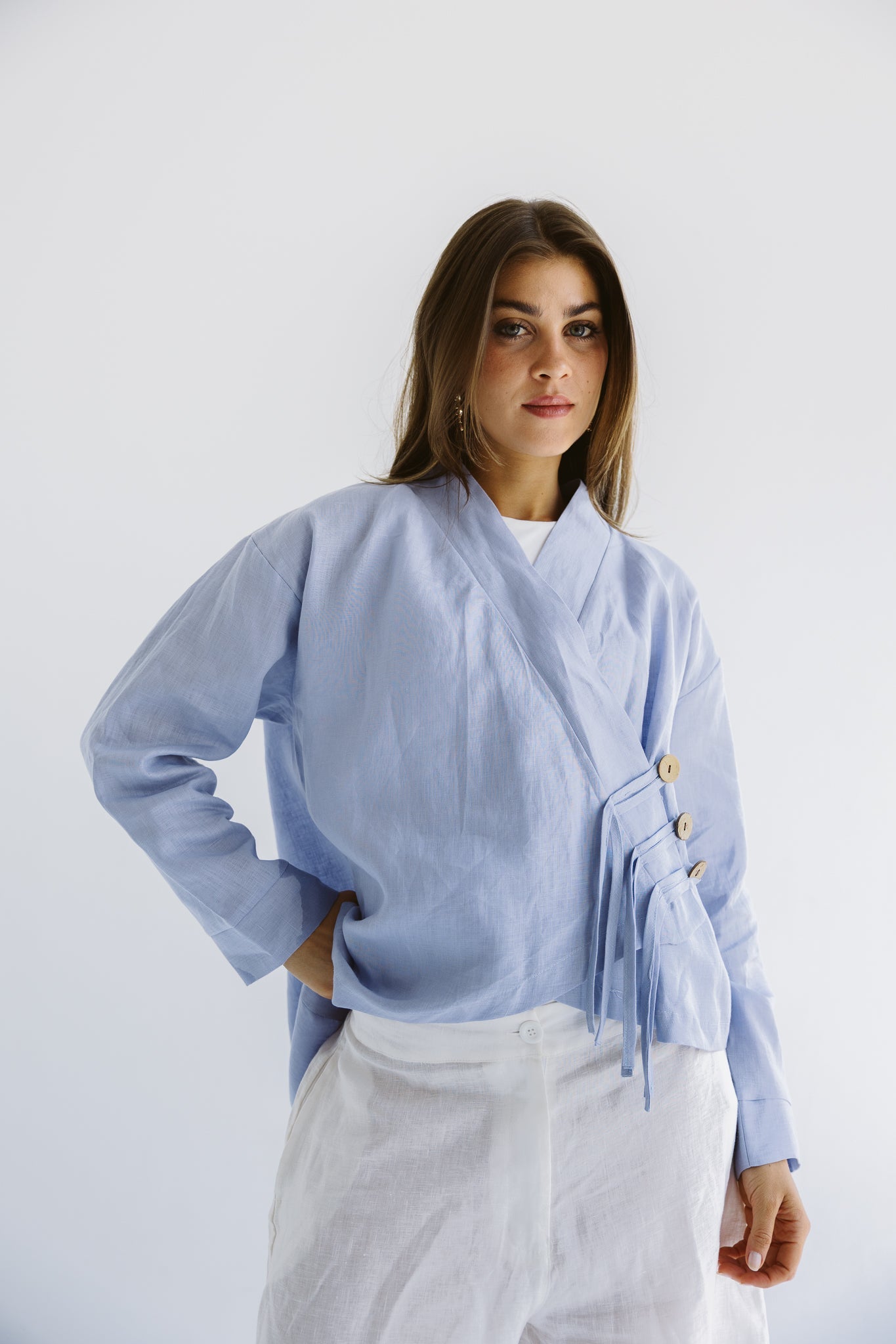 Linen Air Top Baby Blue - AB ESSENTIALS