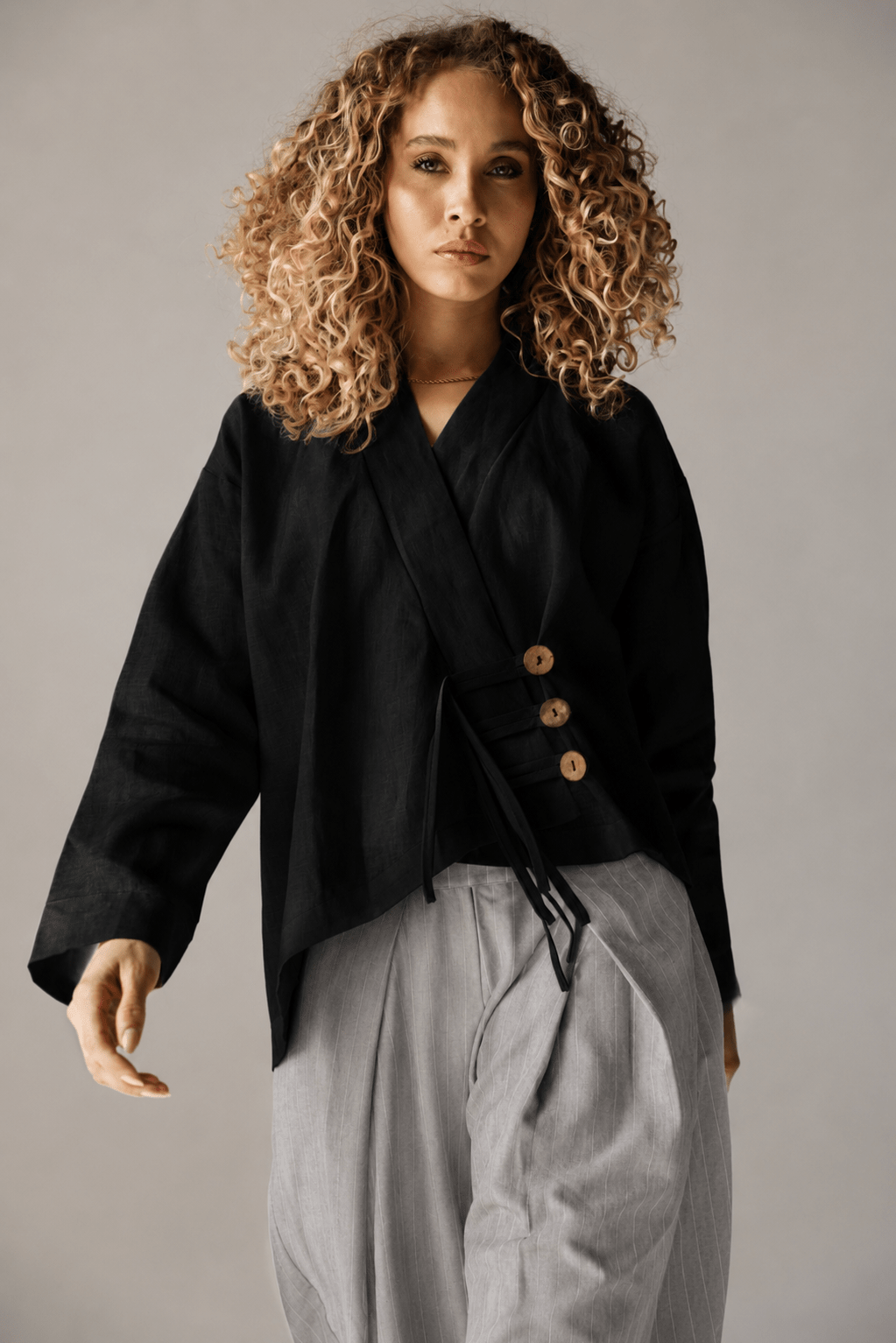 Linen Air Top Black - AB ESSENTIALS