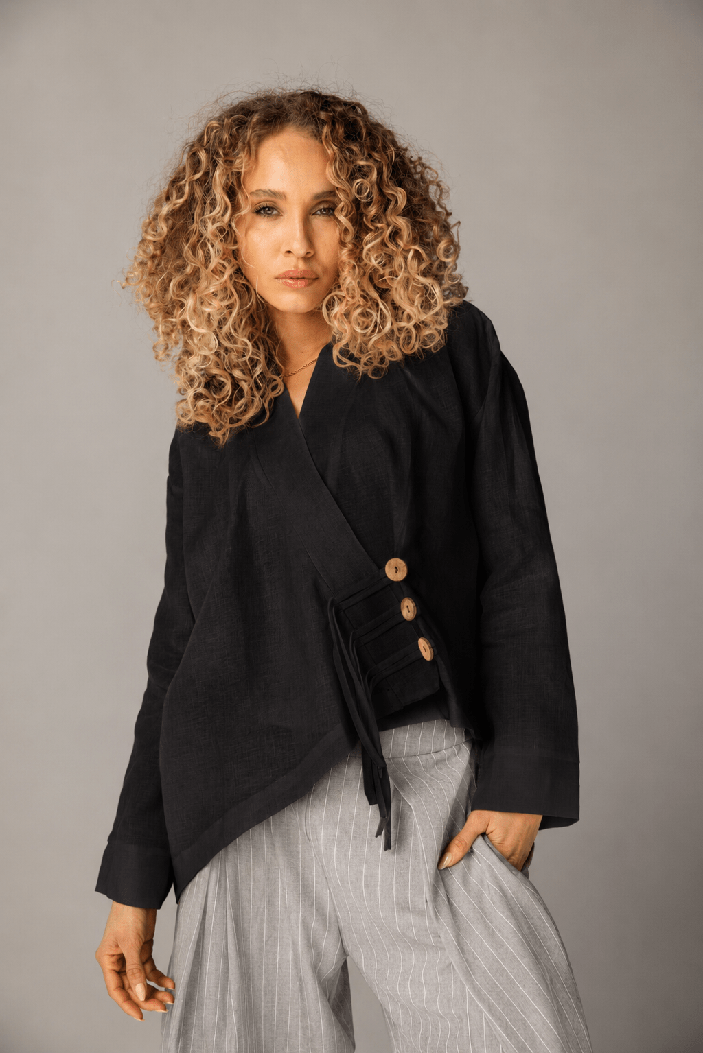 Linen Air Top Black - AB ESSENTIALS