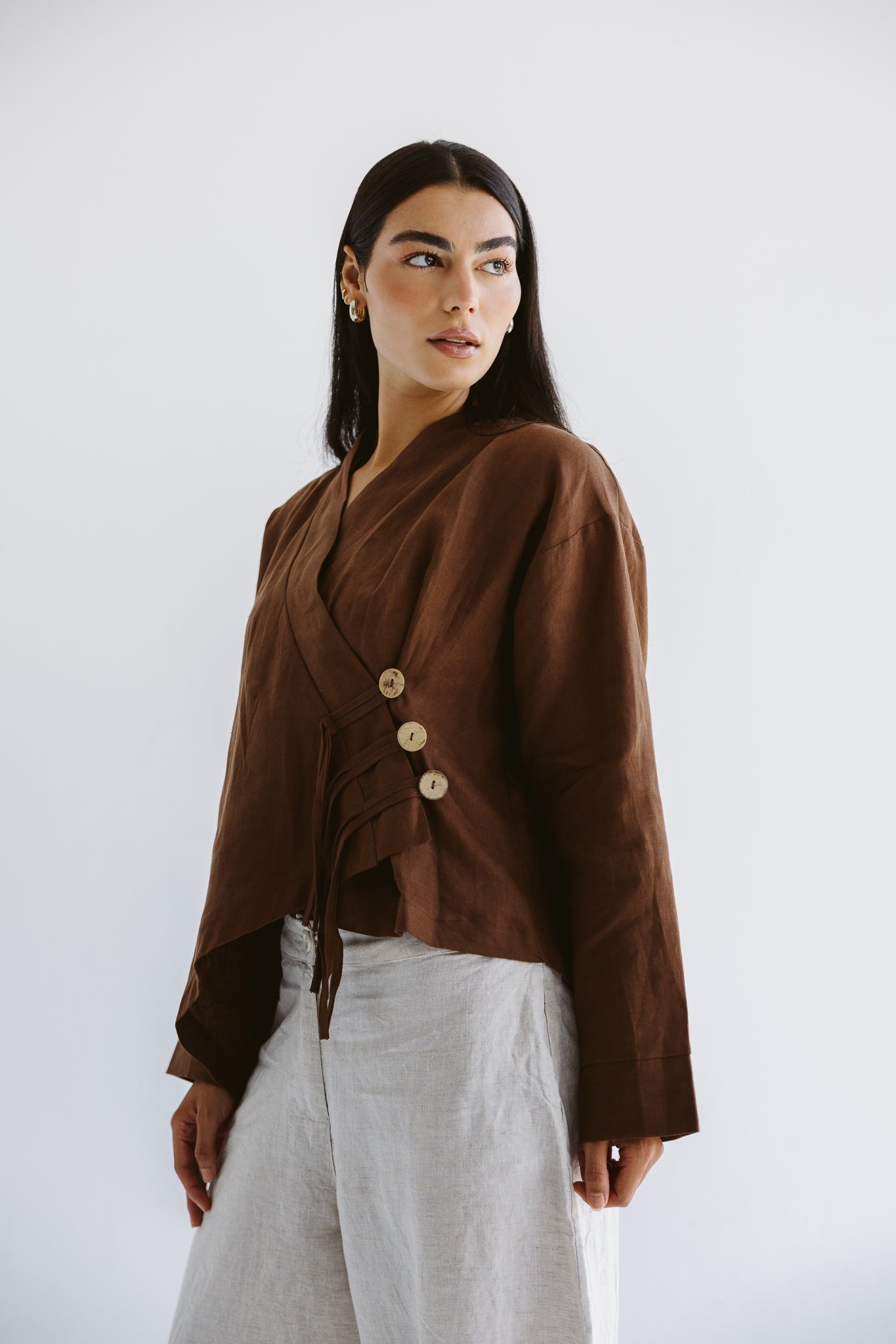 Linen Air Top Brown - AB ESSENTIALS