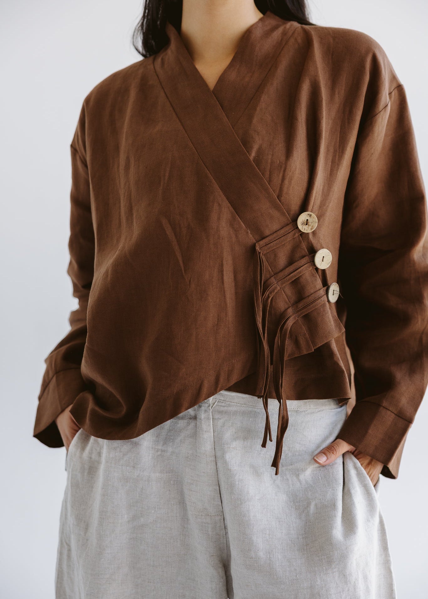 Linen Air Top Brown - AB ESSENTIALS
