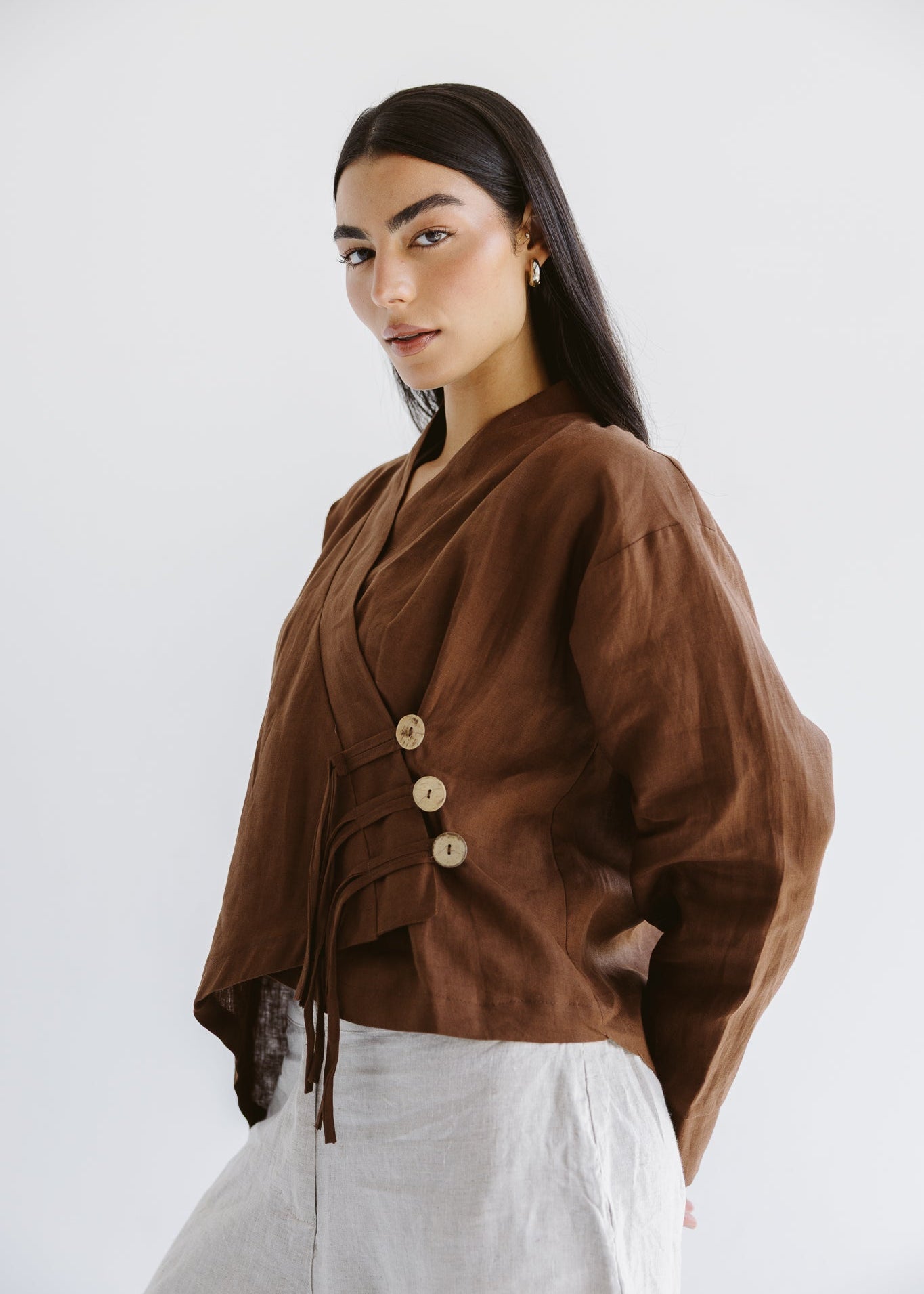 Linen Air Top Brown - AB ESSENTIALS