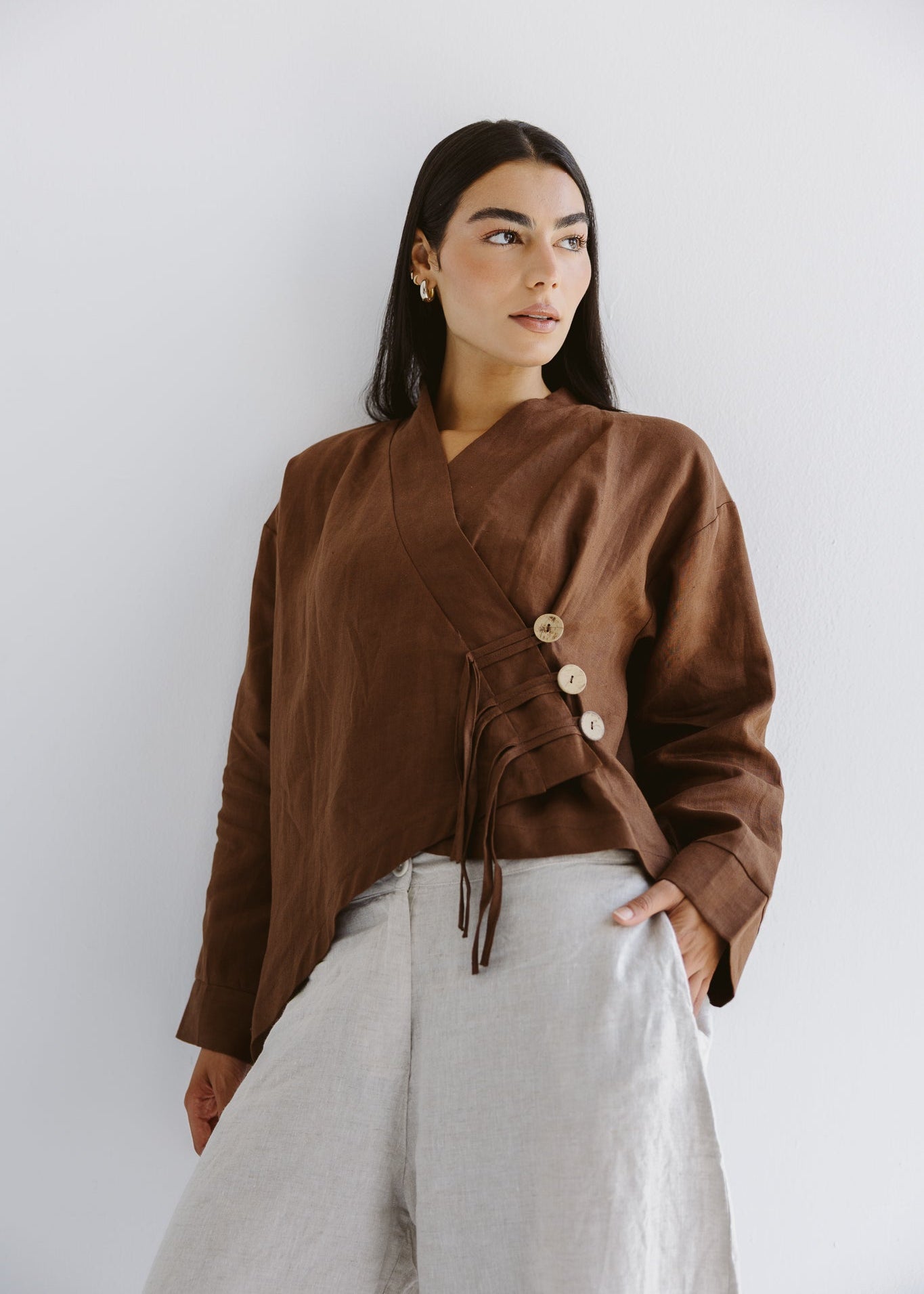 Linen Air Top Brown - AB ESSENTIALS