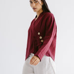 Linen Air Top Burgundy - AB ESSENTIALS