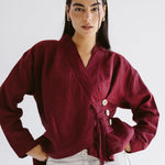 Linen Air Top Burgundy - AB ESSENTIALS
