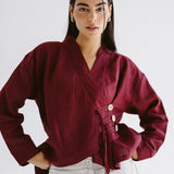 Linen Air Top Burgundy - AB ESSENTIALS