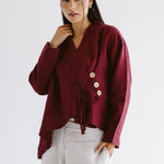 Linen Air Top Burgundy - AB ESSENTIALS