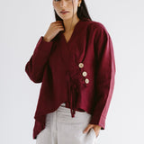 Linen Air Top Burgundy - AB ESSENTIALS