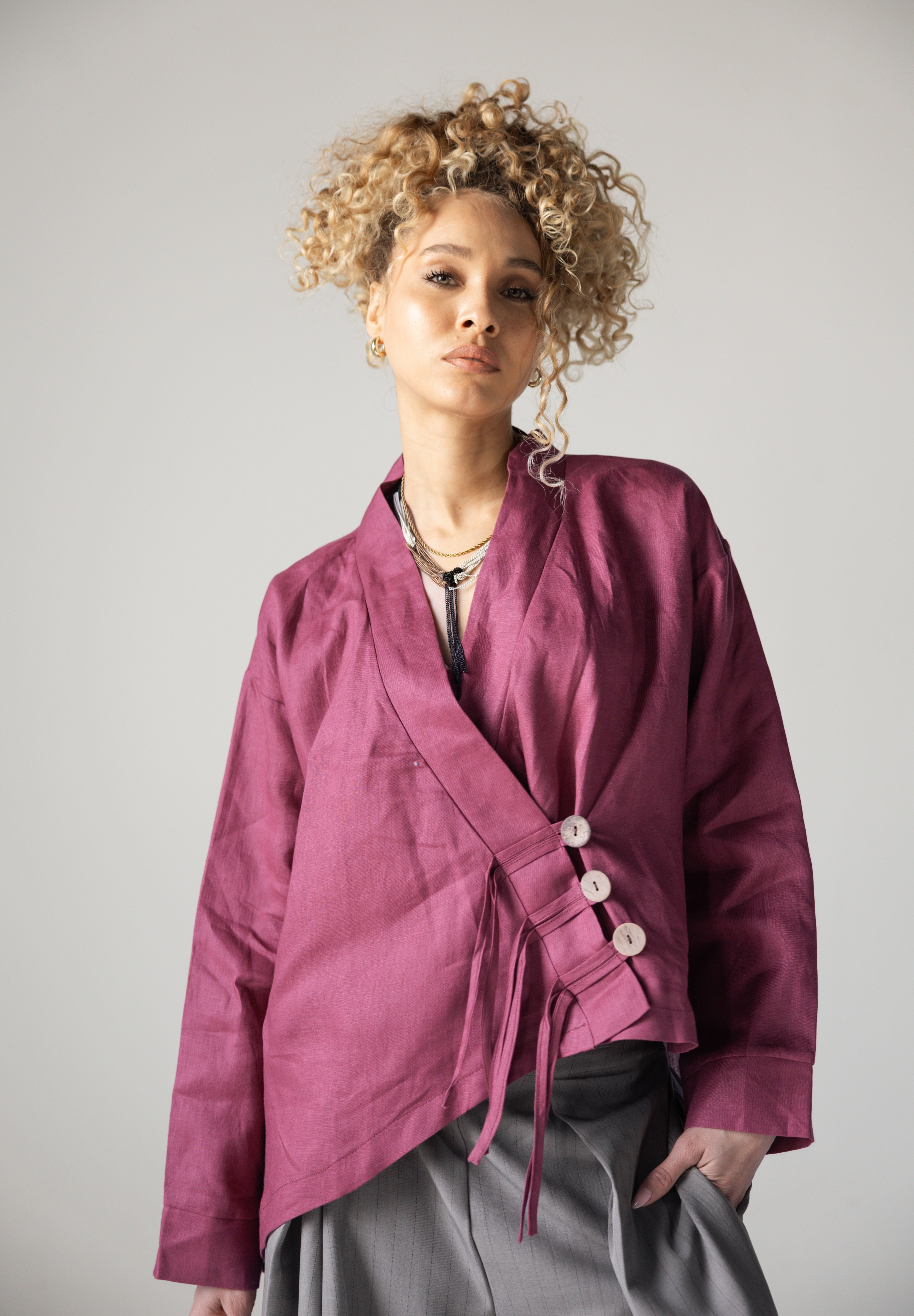 Linen Air Top Burgundy - AB ESSENTIALS