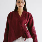 Linen Air Top Burgundy - AB ESSENTIALS