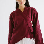 Linen Air Top Burgundy - AB ESSENTIALS