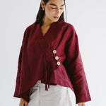 Linen Air Top Burgundy - AB ESSENTIALS