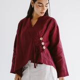 Linen Air Top Burgundy - AB ESSENTIALS