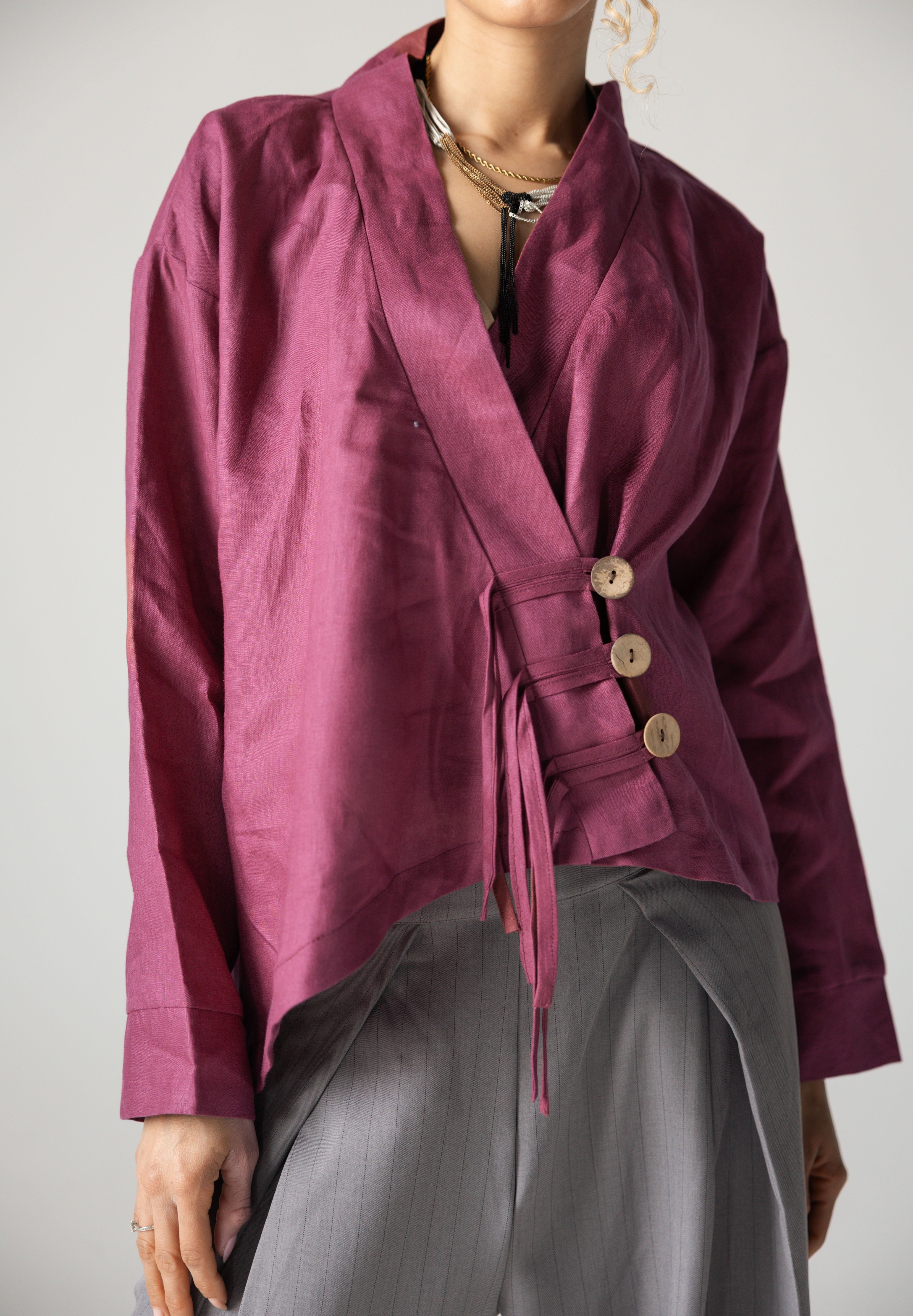 Linen Air Top Burgundy - AB ESSENTIALS