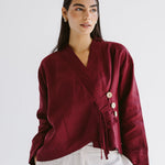 Linen Air Top Burgundy - AB ESSENTIALS
