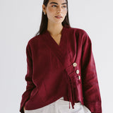 Linen Air Top Burgundy - AB ESSENTIALS