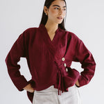 Linen Air Top Burgundy - AB ESSENTIALS