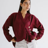 Linen Air Top Burgundy - AB ESSENTIALS